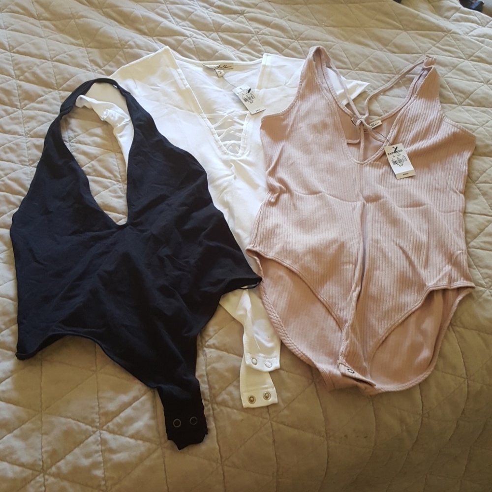 LOT of three express bodysuits, size small.